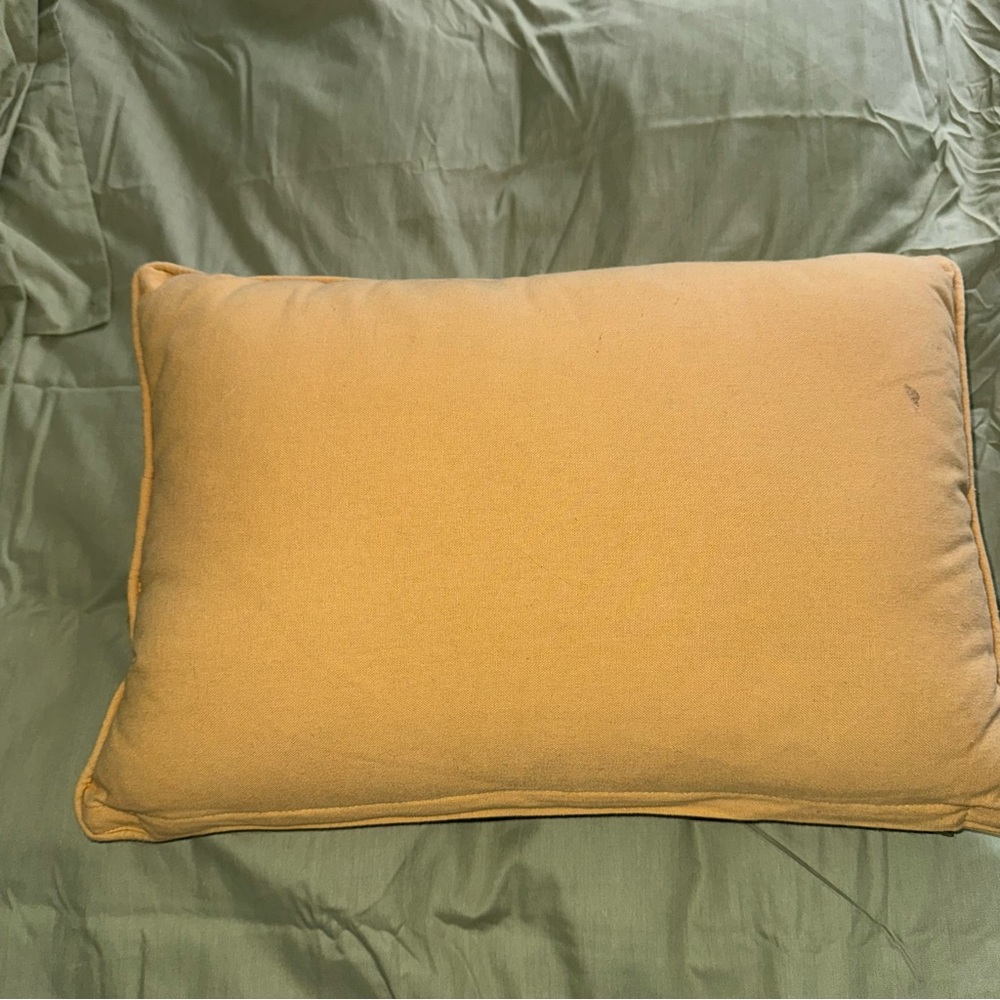 Pier 1 Accent Throw Pillow Embroidered Pink Green 19”x13” - Picture 3 of 5